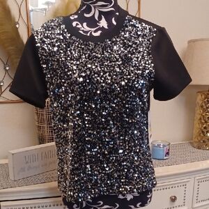 Sequin Black Top